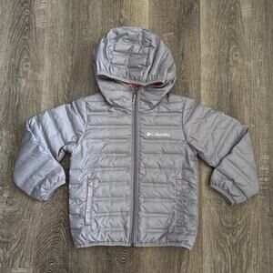 Columbia Girls McKay Lake Puffy Hooded Down Jacket Grey - Size: XXS 4/5